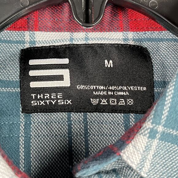 Three Sixty Six Shirt Medium‎ Mens Flannel Casual Button-Down Long-Sleeve Top - Picture 6 of 8
